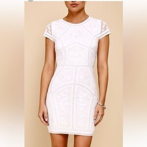 Lulu's spread your shine NWT White Lace Mini body on Dress bridal